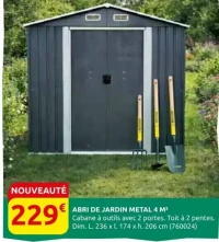 ABRI DE JARDIN METAL 4 M²