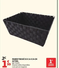 PANIER TRESSÉ 33 X 14 X 24 CM ACTUEL