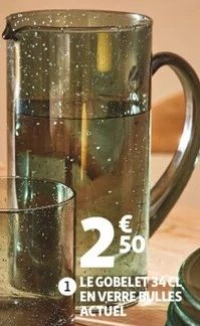 La carafe 1 litre en verre bulles