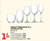 GOBELET FORME BASSE 34 CL OLYMPIA ACTUEL