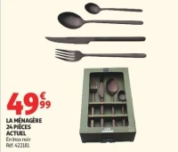 LA MÉNAGÈRE 24 PIÈCES ACTUEL En Inox noir