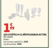 LES 4 FLÛTES 14 CL RÉUTILISABLES ACTUEL