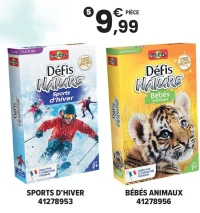 Jeu de cartes Défis Nature (Sports d'hiver, Bébés animaux)