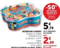 BONBONS HARIBO Dragolo, Tirlibibi ou Happy