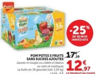 POM'POTES 5 FRUITS SANS SUCRES AJOUTES (36 gourdes)