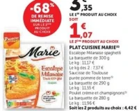 PLAT CUISINÉ MARIE Escalope Milanaise spaghetti