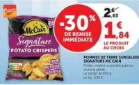 Pommes de terre surgelées Signature McCain (Potato crispers ou potato pops ou crunchy petals)
