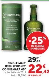 Single Malt Irish Whiskey Connemara 40° 70cl