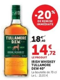 Irish Whiskey Tullamore Dew 40° 70cl