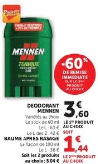 DEODORANT MENNEN / BAUME APRES RASAGE