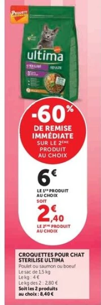 CROQUETTES POUR CHAT STERILISE ULTIMA