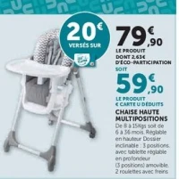 CHAISE HAUTE MULTIPOSITIONS