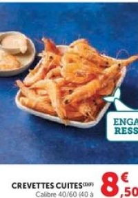 Crevettes cuites (calibre 40/60)