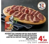 MAGRET DE CANARD IGP DU SUD OUEST FUMÉ TRANCHÉ OU SÉCHÉ MAISON DELPEYRAT
