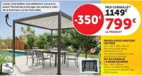 PERGOLA BIOCLIMATIQUE DOUVRES + SET DE 4 RIDEAUX + 4 MOUSTIQUAIRES