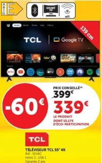 TÉLÉVISEUR TCL 55" 4K