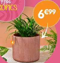 Cache-pot côtelé terracota