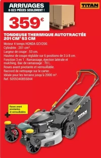 TONDEUSE THERMIQUE AUTOTRACTÉE 201 CM3 53 CM