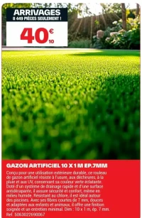 GAZON ARTIFICIEL 10 X 1 M EP.7MM