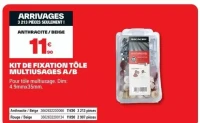 KIT DE FIXATION TÔLE MULTIUSAGES A/B