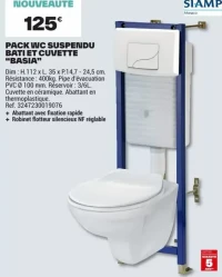 PACK WC SUSPENDU BATI ET CUVETTE "BASIA"