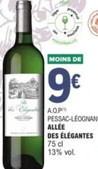 A.O.P Pessac-Léognan Allée des Élégantes