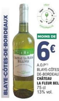A.O.P Blaye-Côtes-de-Bordeaux Château La Fleur Bellevue 75 cl