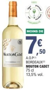 A.O.P Bordeaux Mouton Cadet 75 cl