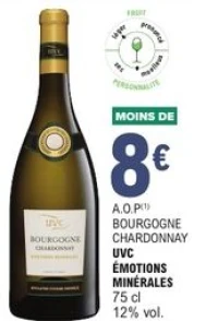 A.O.P BOURGOGNE CHARDONNAY UVC ÉMOTIONS MINÉRALES