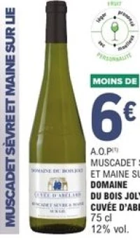 A.O.P Muscadet Sèvre et Maine sur Lie Domaine du Bois Joly Cuvée d'Abélard