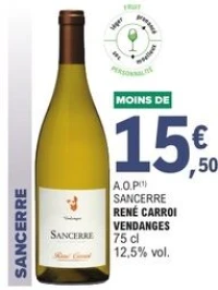 A.O.P Sancerre René Carroi Vendanges 75 cl