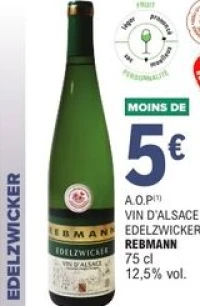 A.O.P Vin d'Alsace Edelzwicker Rebmann