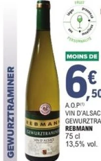 A.O.P Vin d'Alsace Gewurztraminer Rebmann