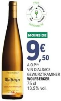 A.O.P Vin d'Alsace Gewurztraminer Wolfberger