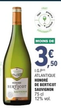I.G.P Atlantique Honoré de Berticot Sauvignon