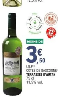 I.G.P Côtes de Gascogne Terrasses d'Autan