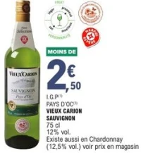 I.G.P Pays d'Oc Vieux Carion Sauvignon 75 cl