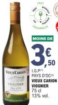 I.G.P Pays d'Oc Vieux Carion Viognier 75 cl