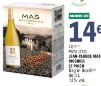 Jean-Claude Mas Viognier Le Pioch Pays d'Oc Bag in Box 3L