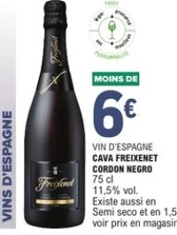 Vin d'Espagne Cava Freixenet Cordon Negro 75 cl