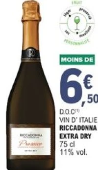 VIN D'ITALIE PROSECCO RICCADONNA EXTRA DRY