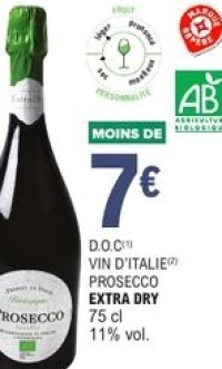 VIN D'ITALIE PROSECCO EXTRA DRY BIO