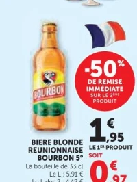 BIERE BLONDE REUNIONNAISE BOURBON 5° 33cl
