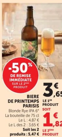 BIERE DE PRINTEMPS PARISIS Blonde Rye IPA 6°