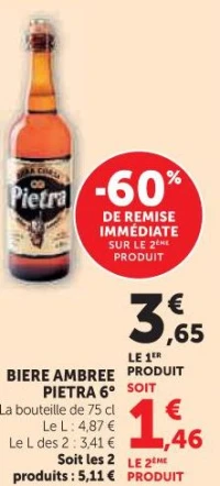 BIERE AMBREE PIETRA 6°