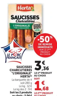 Saucisses Charcutières L'Originale Herta