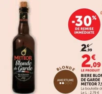 Bière blonde de garde Meteor 7,5°