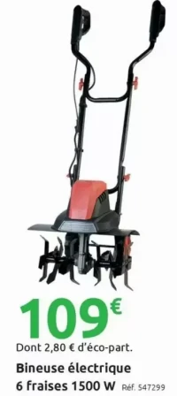 Bineuse électrique 6 fraises 1500 W