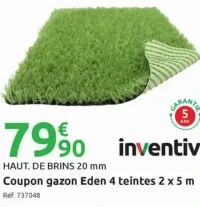 Coupon gazon Eden 4 teintes 2 x 5 m