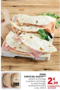 Piada Corte del Gusto Jambon cuit/fromage